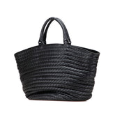 ボッテガヴェネタ イントレチャート トートバッグ ハンドバッグ ブラック レザー レディース BOTTEGAVENETA 【中古】